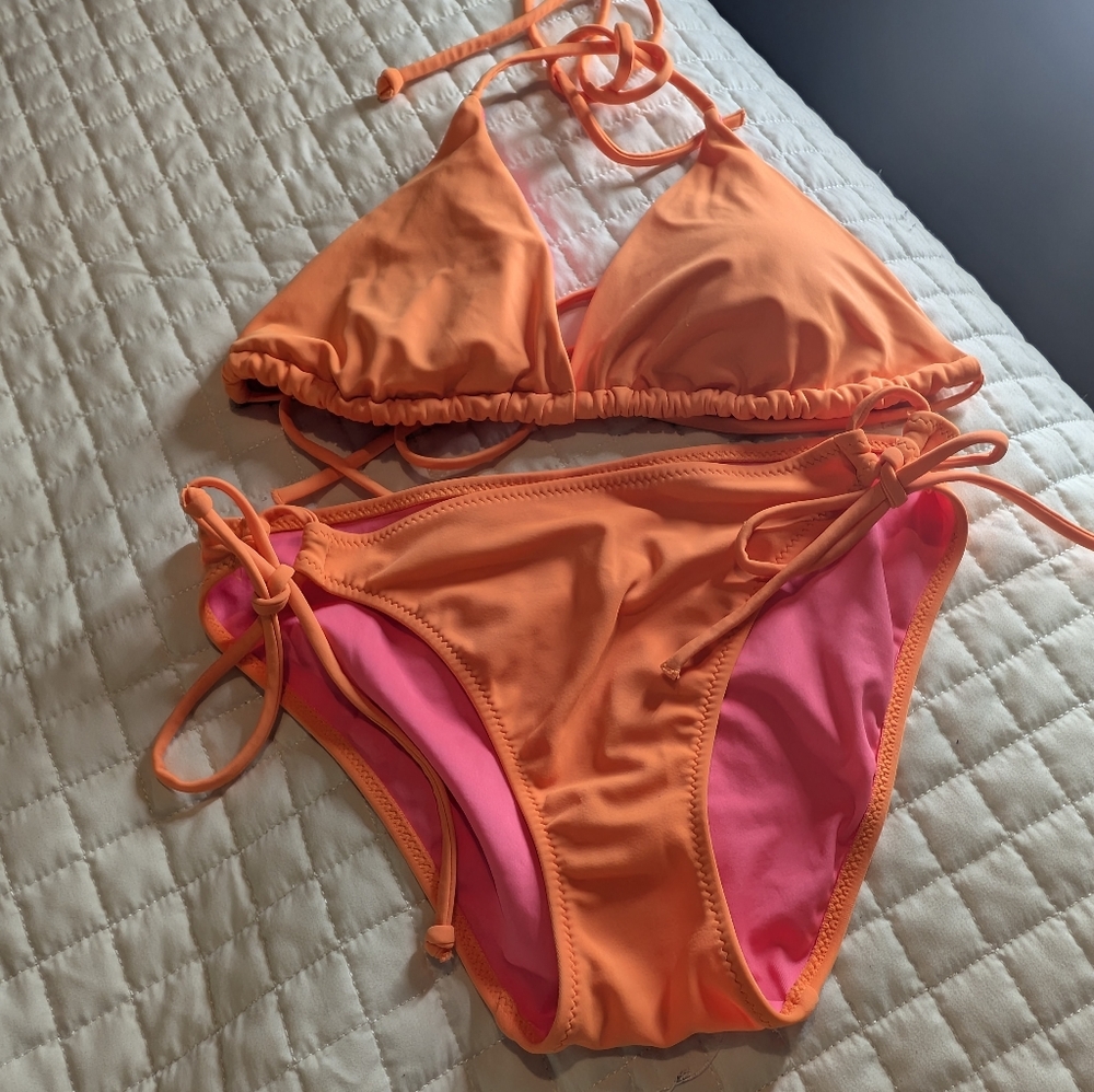 Victoria's Secret Orange and Pink Bikini